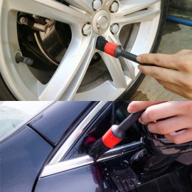 5pcs Car Cleaning Tool Set Detail Brush Kit Boar Hair Car Detailing Brushes for Automotive Interior Rims Dashboard Wheel Air Vent