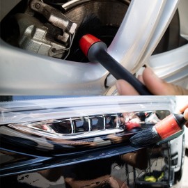 5pcs Car Cleaning Tool Set Detail Brush Kit Boar Hair Car Detailing Brushes for Automotive Interior Rims Dashboard Wheel Air Vent