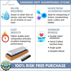 1000/6000 Grit Premium Whetstone Cut Sharpening Stone Set Ideal Sharpener for All Blades Non Slip Base Cutter Sharpener