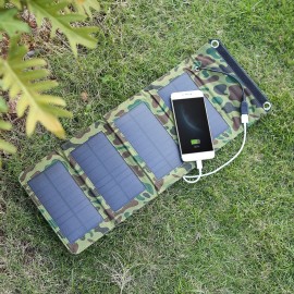 5W 5V Outdoor Foldable Monocrystalline Silicon Solar Panel Charger Portable USB Charger for Mobile Phone Power Supply
