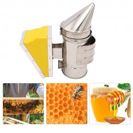 Bee Hive Smoker Bee Keeper Smoker Stainless Steel Heat Chamber Yellow Bellow Beekeeping Equipment Bee Smoker for Beekeeper