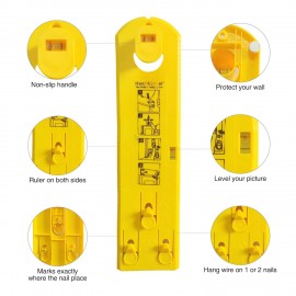 Picture Frame Hanging Tool with Level Ruler Bubble Lever Measuring Tool Photo Hanger Wall Mount Marking Tool