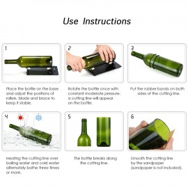 Glass Bottle Cutter Cutting Tool Upgrade Version Square and Round Wine Beer Glass Sculptures Cutter for DIY Glass Cutting Machine Metal Pad Bottle Holder
