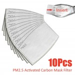 10Pcs Mask Filter PM2.5 Activated Carbon Replaceable Anti-Fog Filter Protective Equipment to Anti Haze Dustproof Air Pollution Germ