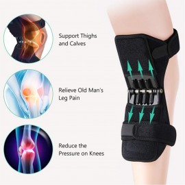 1 Pair Knee Protection Booster Power Lifts Joint Support Pads with Powerful Rebounds Spring Force Old Cold Leg Knee Band for Sports Hiking Climbing Training Squat Reduces Soreness