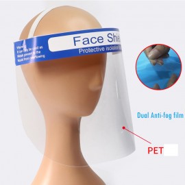 5pcs Anti-fog Adjustable Full Face Shield Windproof Dustproof Hat Full Face Shield Protect Eyes and Face with Protective Clear Film Elastic Band