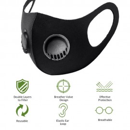 Breathable Mask Dustproof Windproof Face Mouth Mask Reusable Washable 3D Stereo Protective Mask with Breather Valve