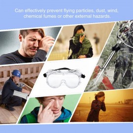 Safety Glasses Anti-Fog Goggles Adjustable Eyewear Eye Protectors from Flying Particles Liquid Splatter Dust Wind Chemical Fumes Splash Unisex Eye Shield Spectacles