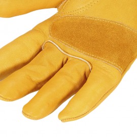 Men's Work Cowhide Gloves Gardening Digging Planting Leather Working Gloves Plant Flower Pruning Protective Glove Driver Security Non-Slip Protection Wear Safety Workers Welding Motorcycle Gloves for Men and Women with Elastic Wrist