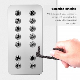 Non-contact Safety Door Opener Portable Square Press Key Non-contact Press Tool for Door Handle Elevator Toilet in Public Carbon Fibre