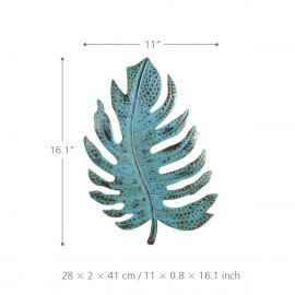 Blue Leaf Wall Art Iron Leaf Wall Decor Iron Metal Wall Art Decoration for Home Wall Hanging Ornament