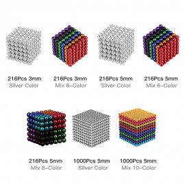 216Pcs 3mm Magnetic Ball Set Magic Magnet Cube Building Toy for Stress Relief Silver Color