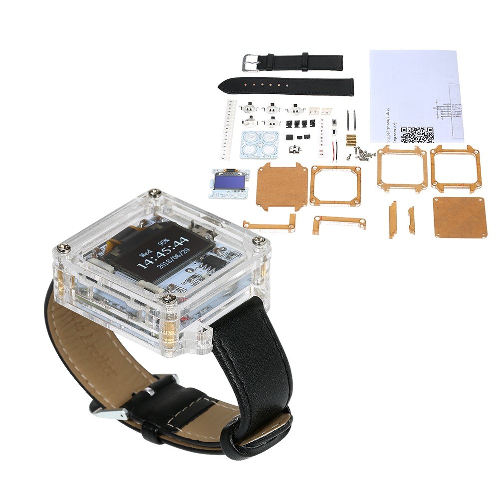 SCM Awesome Wristwatch DIY Kit Transparent LED Watch DIY LED Digital Tube Wristwatch Electronic Watch DIY Kit