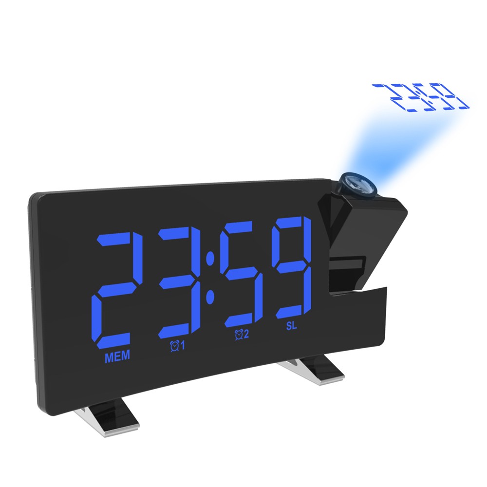 Wake-up Clock Digital  LED Light Time Projection Loud Alarm Clocks with FM Radio Snooze Sleep Function