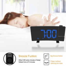 Wake-up Clock Digital  LED Light Time Projection Loud Alarm Clocks with FM Radio Snooze Sleep Function