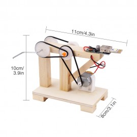 Wood Hand Generator Building Kit DIY Assemble Wooden Manual Generator Model Material Set Educational Toy Science Experimental Model Gift for Boys Girls Children Kids and Adult