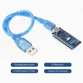 CH340G USB Nano V3.0 ATmega328P 5V 16M Micro-Controller Board for Arduino + USB Cable